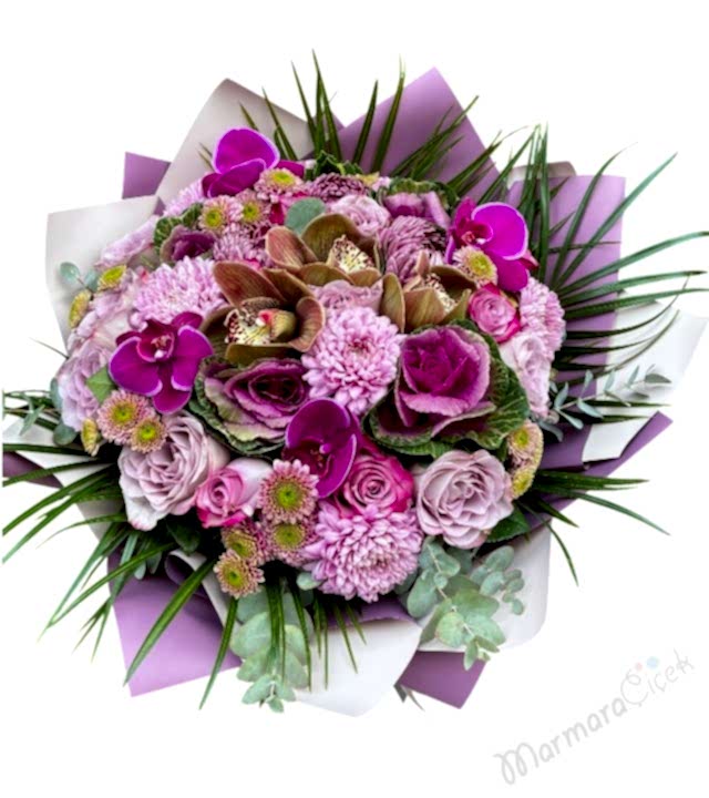 Lila Ve Fuşya Renkli Buket 