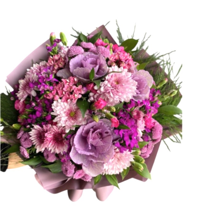 Pembe Lila Kır Çiçekleri Buketi