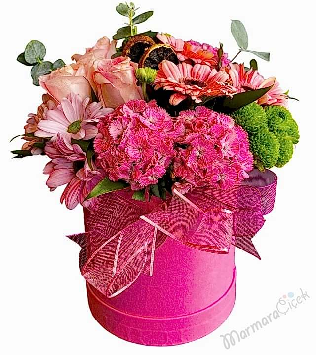 Pembe Tonlarda Kutu Çiçek 