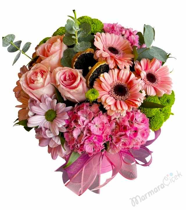 Pembe Tonlarda Kutu Çiçek 