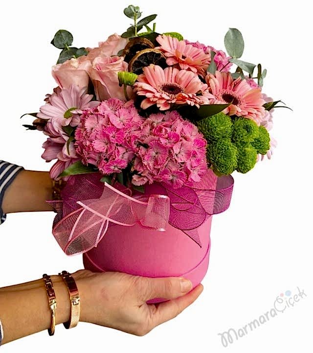 Pembe Tonlarda Kutu Çiçek 