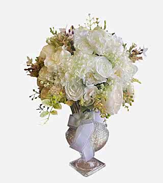 Beyazın Saflığı Yapay Çiçek Aranjmanı