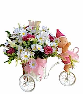 Yapay Papatyalar Kız Bebek Tebrik Çiçeği