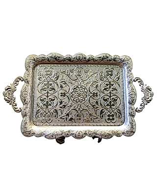 Desenli Gümüş Tepsi