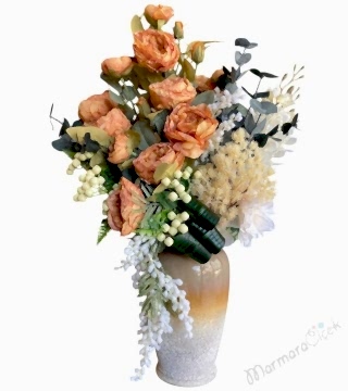 Kahala Gül Vazolu Yapay Çiçek Aranjmanı