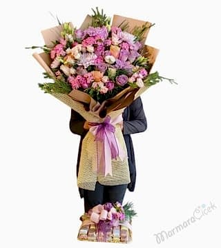 İsteme Çiçek ve Çikolata Seti