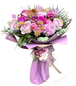 Lila Ve Fuşya Renkli Buket 