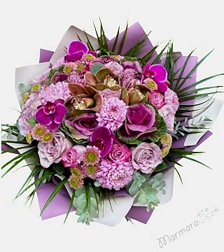 Lila Ve Fuşya Renkli Buket 