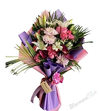 Mor Pembe Buket Çiçek