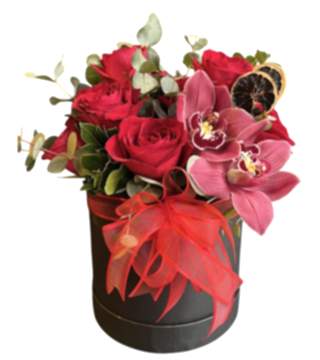 Orkide Gül Kutulu Çiçek