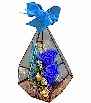 Prizma Camda Lacivert Solmayan Gül