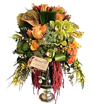 Cam Vazoda Orange Nişan Çiçeği 