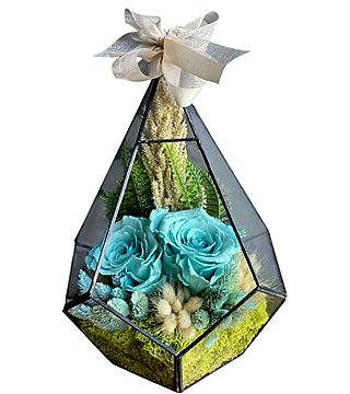 Prizmada Turkuaz Solmayan Gül