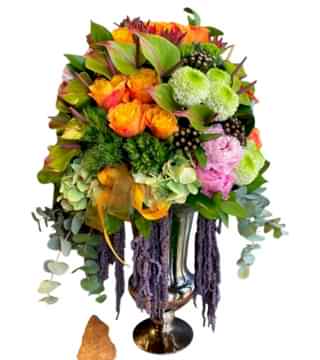 Turuncu Güllü Nişan Çiçeği