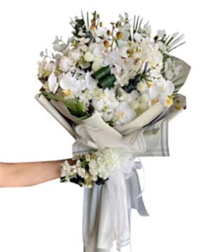 Yapay Orkideli Nişan Buketi