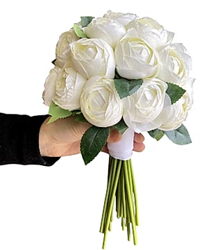 Yapay Beyaz Şakayık Gelin Buketi